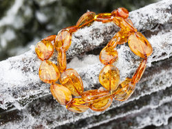 Amber beads made of stones