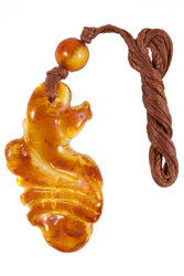 Amber pendant "Seahorse"