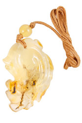 Pendant made of translucent amber “Fish”