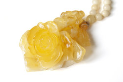 Amber beads with “Rose” pendant