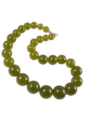 Beads made from green amber beads