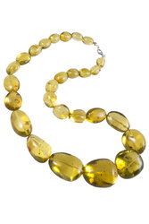 Green amber beads