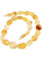 Beads made of light amber stones “Crumpled Cherry”