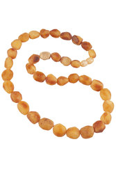 Polished amber beads