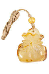 Carved amber pendant “Bag”