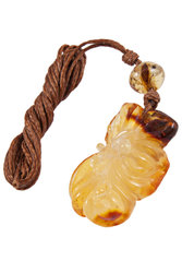 Carved amber pendant “Flower”