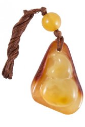 Amber pendant on waxed thread “Shell”