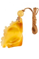 Amber pendant on waxed thread “Fish”