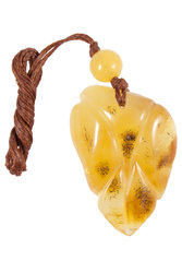 Carved amber pendant “Leaf”