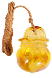 Carved amber pendant “Bag”