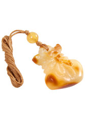 Carved amber pendant “Bag”