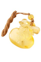 Translucent amber pendant “Bag”