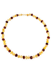 Beads with a combination of light and dark amber