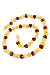 Beads with a combination of light and dark amber