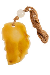 Carved amber pendant “Leaf”