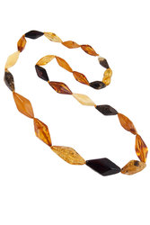 Beads made of multi-colored faceted amber stones