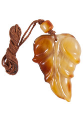 Carved amber pendant “Leaf”