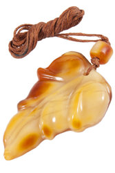 Carved amber pendant “Leaf”