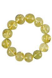 Bracelet made of greenish amber beads