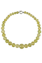 Beads made from greenish amber beads