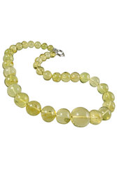 Beads made from greenish amber beads