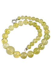 Beads made from greenish amber beads