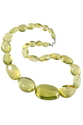 Green amber beads