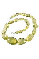 Green amber beads