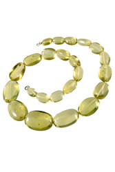 Green amber beads