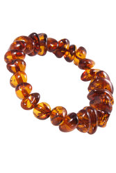 Bracelet made of cognac-colored amber stones