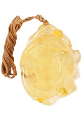 Amber pendant “Rose with dew”