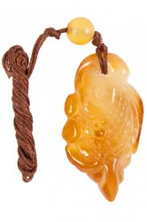 Carved amber pendant “Fish”