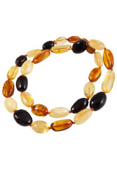 Beads made of multi-colored amber stones