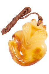 Amber pendant "Fox"