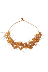 Polished amber beads “Travka”