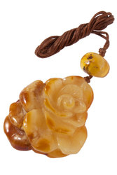 "Rose" pendant on a wax rope