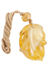 Carved amber pendant “Leaf”