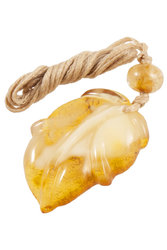 Carved amber pendant “Leaf”