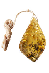 Polished amber stone pendant