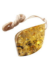 Polished amber stone pendant