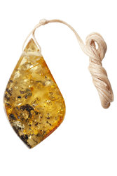 Polished amber stone pendant