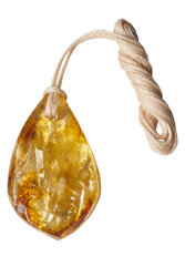 Polished amber stone pendant