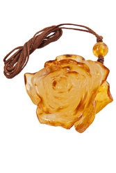 Pendant carved from amber “Rose”