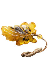 Pendant “Amber leaf”