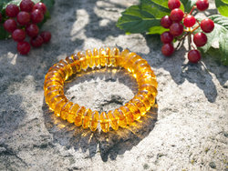 Bracelet made of orange donut stones