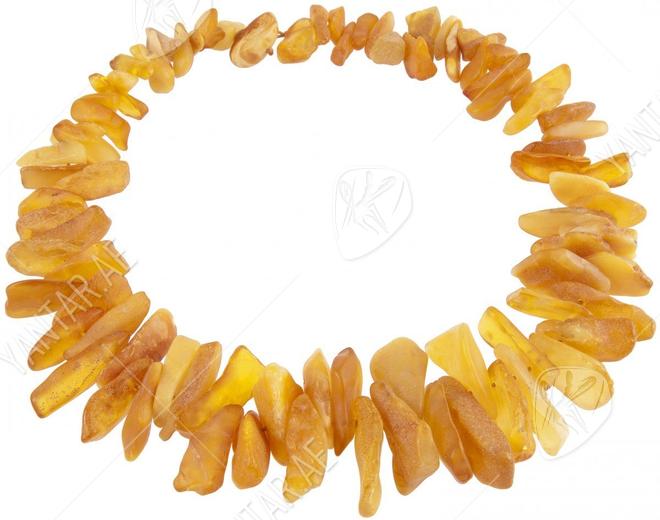 Beads made of polished light amber stones