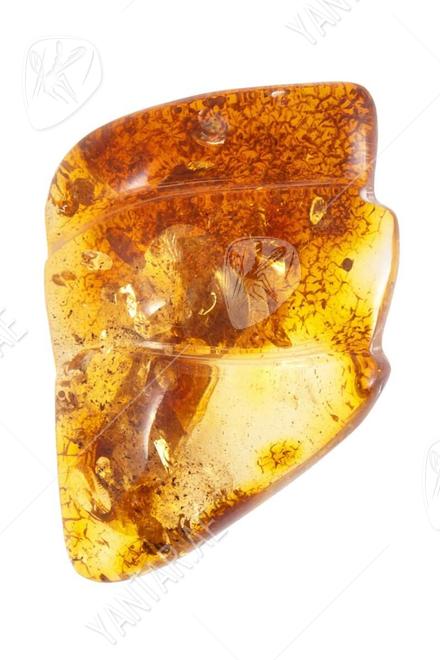 Figured amber brooch