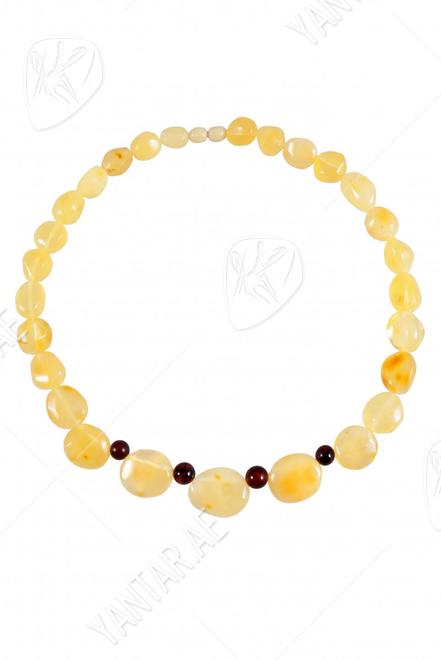 Amber beads with contrasting inserts-balls