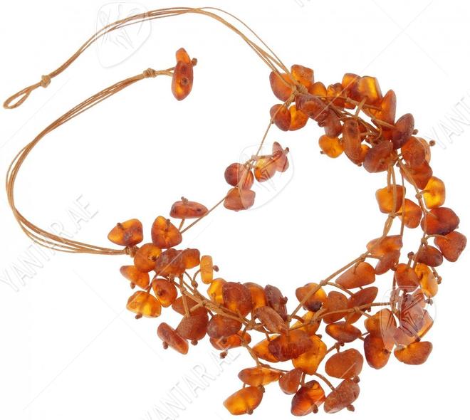 Beads made of polished amber stones