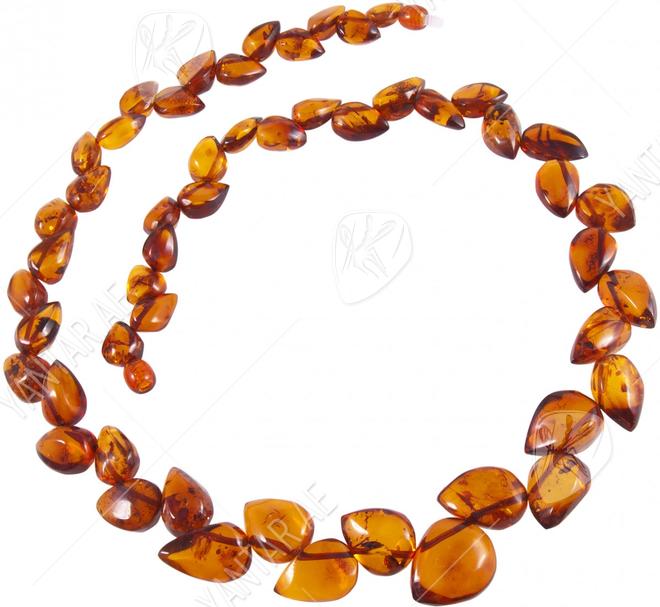 Cognac amber beads “Petals”